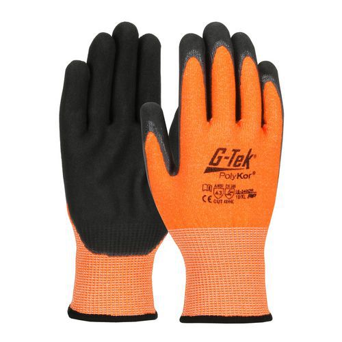 Gants anticoupure G-TEK® POLYKOR® Haute Visibilité enduction nitrile - PIP