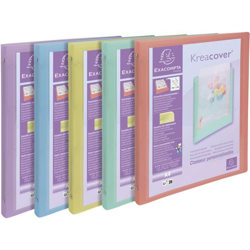 Classeur à 4 anneaux Kreacover Pastel x20 assortis - Exacompta