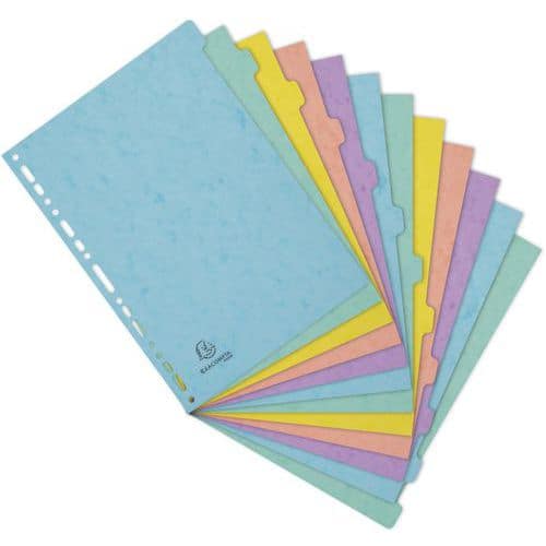 Intercalaire carte lustrée (lot de 15 assortis) - Exacompta