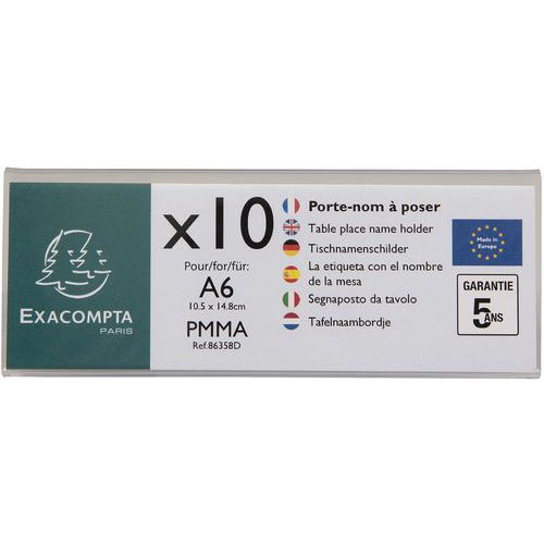 Lot de 10 porte-noms - Exacompta