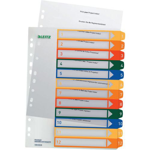 Intercalaire A4+  - Polypropylène - imprimable PC - pack de 10 - Leitz