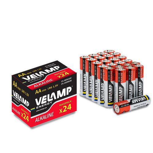 Lot de 24 piles alcalines- VELAMP