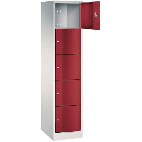 Vestiaire 5 cases porte antivandalisme - 1 colonne largeur 380 mm - Sur socle - CP