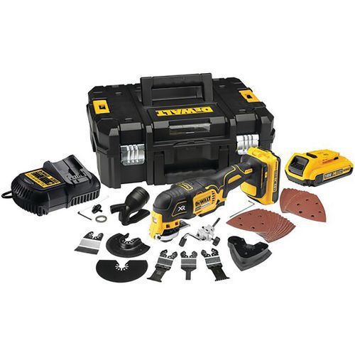 Multi-cutter XR 18V 2Ah Li-Ion Brushless - 32 accessoires- 2 batteries - DEWALT