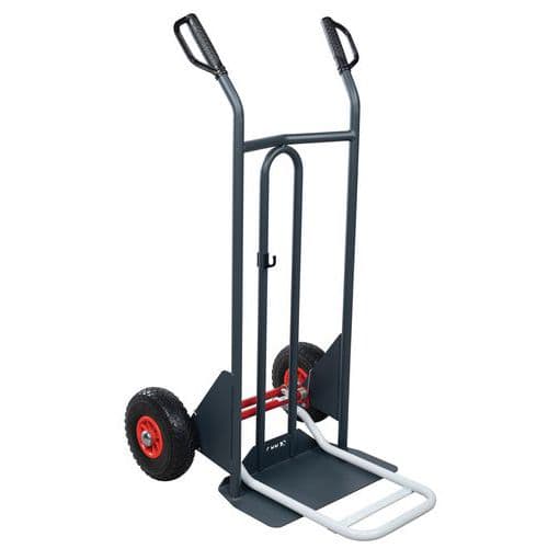 Diable ergonomique en acier 350 kg  - Roue increvable