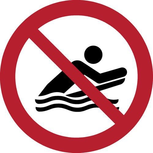 Pictogram Bodysurfen verboden