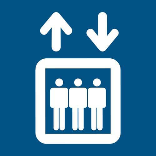 Pictogram Lift omhoog en omlaag