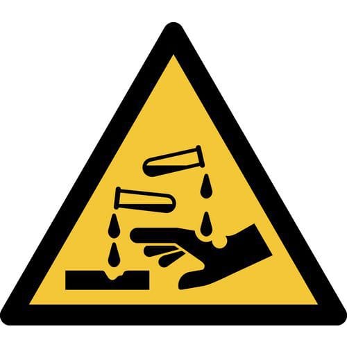 Pictogram Waarschuwing: bijtende stoffen