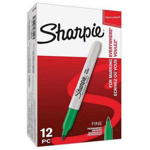 Permanente markeerstift fijne punt - doos van 12 - Sharpie