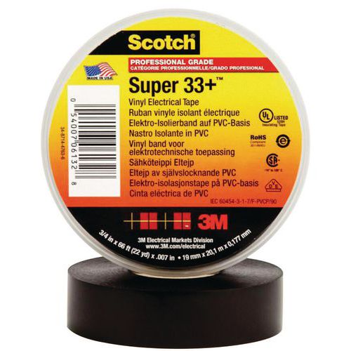 Elektrische isolatietape Scotch Super 33+ 6,1 m x 19 mm - 3M