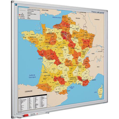 Landkaart whiteboard Softline profiel, Frankrijk PC - Smit Visual