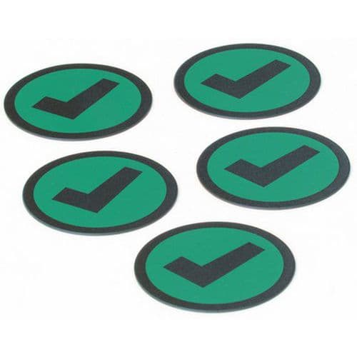 Impressiemagneetfolie 'Check', groen, set van 5 - Smit Visual