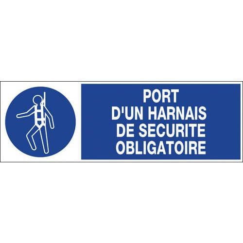 Gebodsbord - Port d'un harnais de sécurité obligatoire - Hard