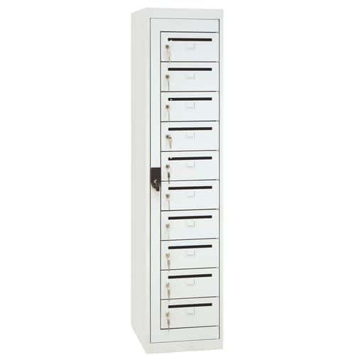 Armoire courrier 10 compartiments sur socle - 1 colonne L400 mm - Manutan Expert