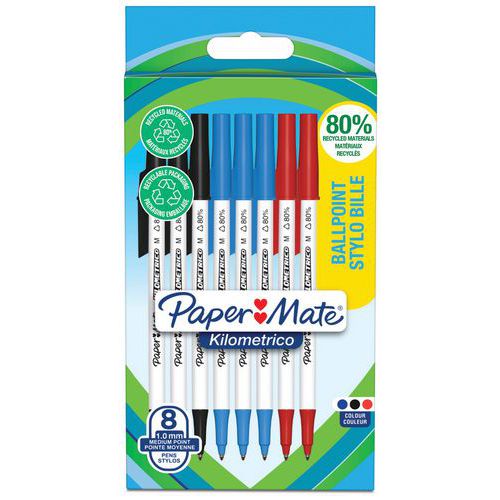 Set van 8 balpennen Kilometrico met dop - Paper Mate®