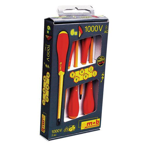 Jeux de 6 tournevis isolés 1000 v