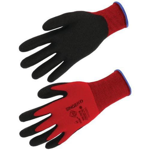 Gants tricot PVC support polyamide sans couture jauge 15 - Singer