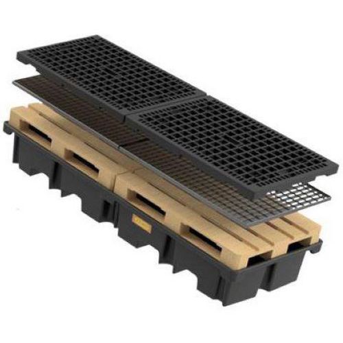 Opvangbak van polyethyleen voor pallet 425/4e - 2x120x80 cm - Cemo