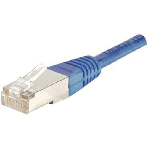 Cordon patch RJ45 - Câble droit Cat. 5E - Blindé FTP - Bleu