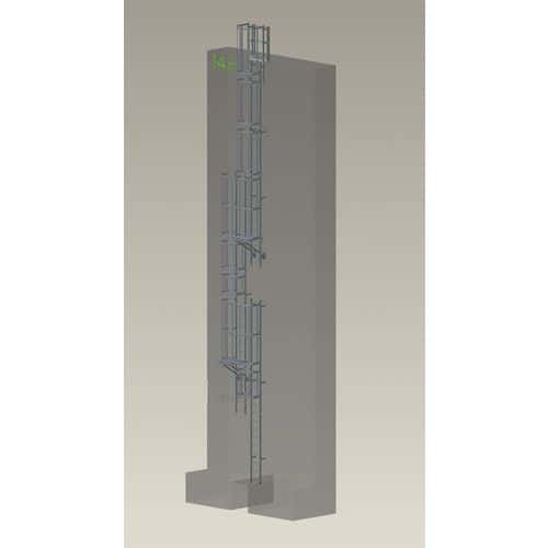 Kit complet échelle à crinoline - Hauteur 14,75 m - Tubesca