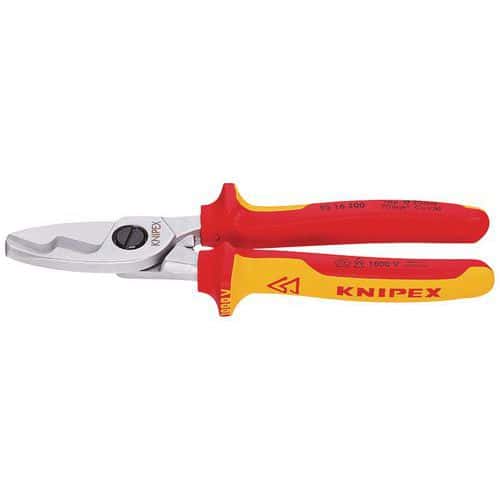 Coupe-câbles double tranchants isolé 1000V VDE Knipex