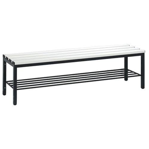 Banc vestiaire PVC - avec grille chaussures - CP