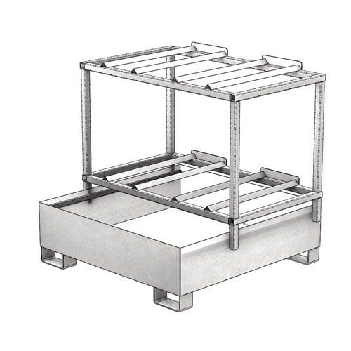 Horizontale metalen opvangbak - 440 l - Sameto Technifil