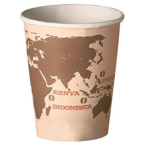 Kartonnen bekers World map 11.5 tot 40 cl