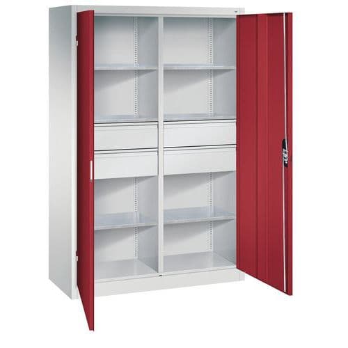 Armoire haute 6 tablettes 4 tiroirs