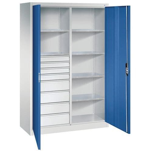 Armoire haute 6 tablettes 8 tiroirs