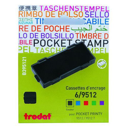 Blister de 3 cassettes noires pour pocket printy 9512 1 ligne - Trodat