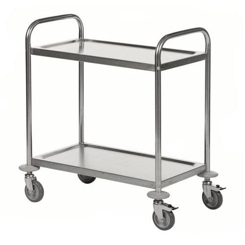 Chariot inox - 2 plateaux - Capacité 100 kg