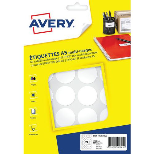 Pastille papier adhésive multi-supports