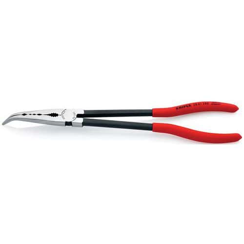 Pince à becs extra longue 280mm Coudée tête polie PVC - KNIPEX