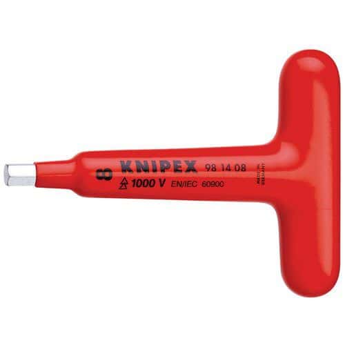 Clé mâle avec poignée en T isolée 1000V - KNIPEX