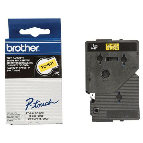 Labelcassette voor labelprinters Brother - Breedte 12 mm