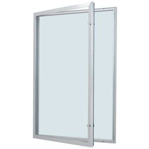 Buitenvitrine met draaideur - Aluminium achterwand - Deur van veiligheidsglas - Identiek slot