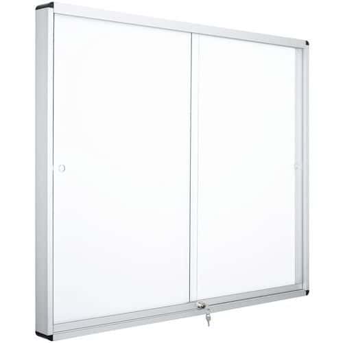 Vitrine d'interieur 2 portes - Fond aluminium - Verre securise - Manutan Expert