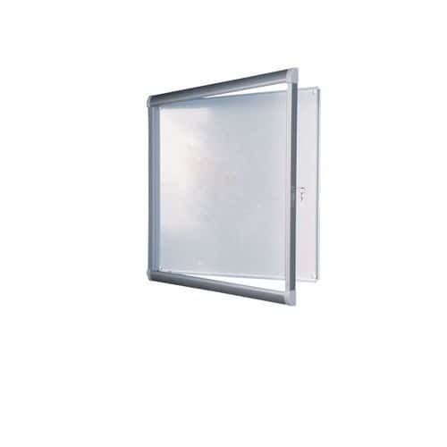 Buitenvitrine met scharnierdeur Leader - Aluminium achterwand - Deur van plexiglas