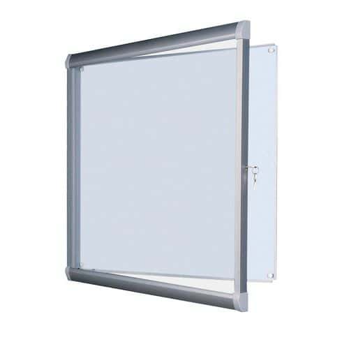 Buitenvitrine met scharnierdeur Leader - Aluminium achterwand - Deur van plexiglas