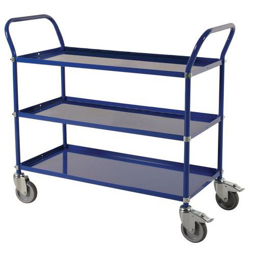 Trolley 3 metalen plateaus 250 KG