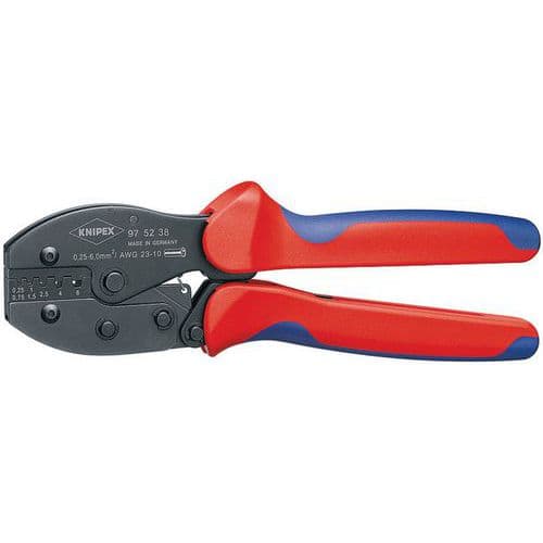 Pince à sertir brunie KNIPEX PreciForce® avec gaines bi-matière 220 mm _ 97 52 38 SB