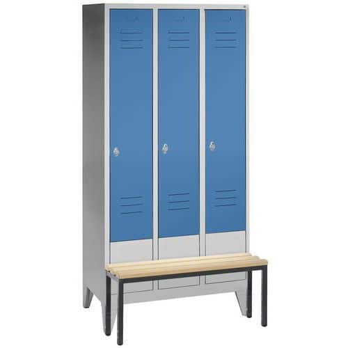 Vestiaire S2000 Classic - Colonne largeur 300mm - Sur pieds + banc - CP