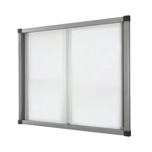 Vitrine d'intérieur Cube - Fond aluminium - Porte en verre de sécurité