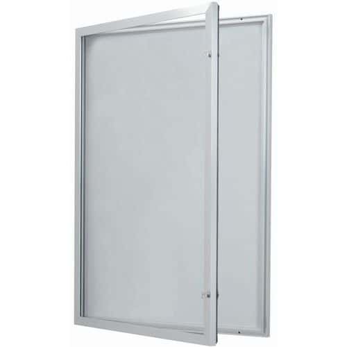 Buitenvitrine met draaideur - Aluminium achterwand - Deur van veiligheidsglas - Identiek slot