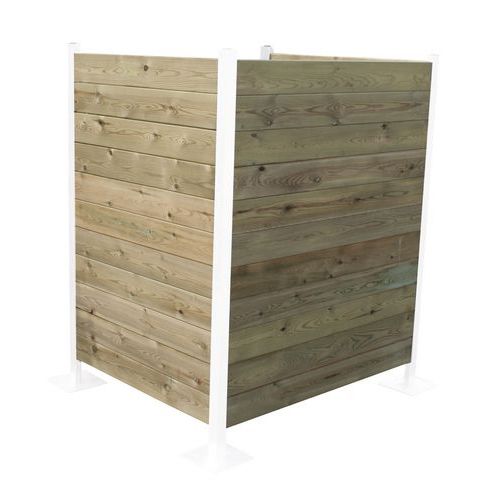 Houten plank om de container te verbergen