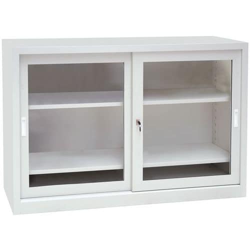 Armoires basses portes coulissantes CH - Avec vitrine - L150 cm - Manutan Expert