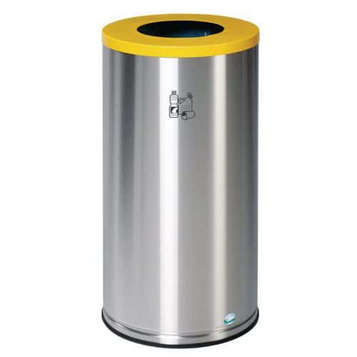 Poubelle de tri sélectif - 70L - Inox - VAR