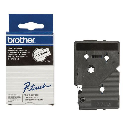 Labelcassette voor labelprinters Brother - Breedte 12 mm