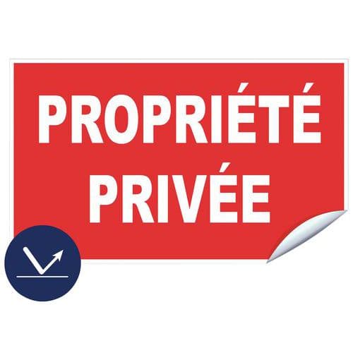 Panneau rétroréfléchissant propriété privée classe 1 - Adhésif – Novap